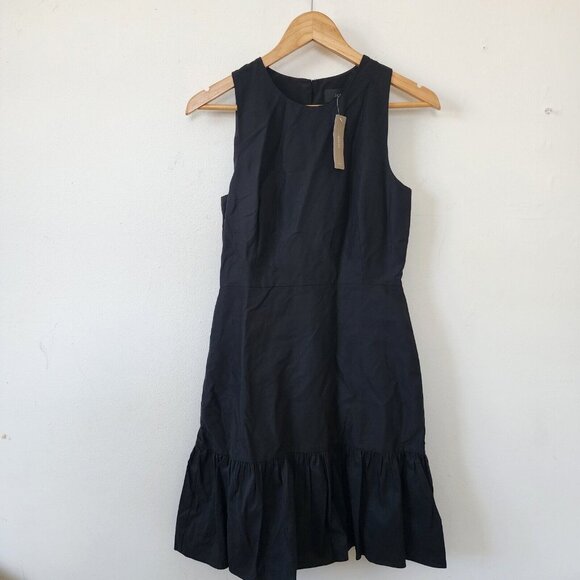 J.CREW Dresses & Skirts - NWT J Crew Black Dress 2 Style H2438 Solid Black Bow Dropwaist Dress